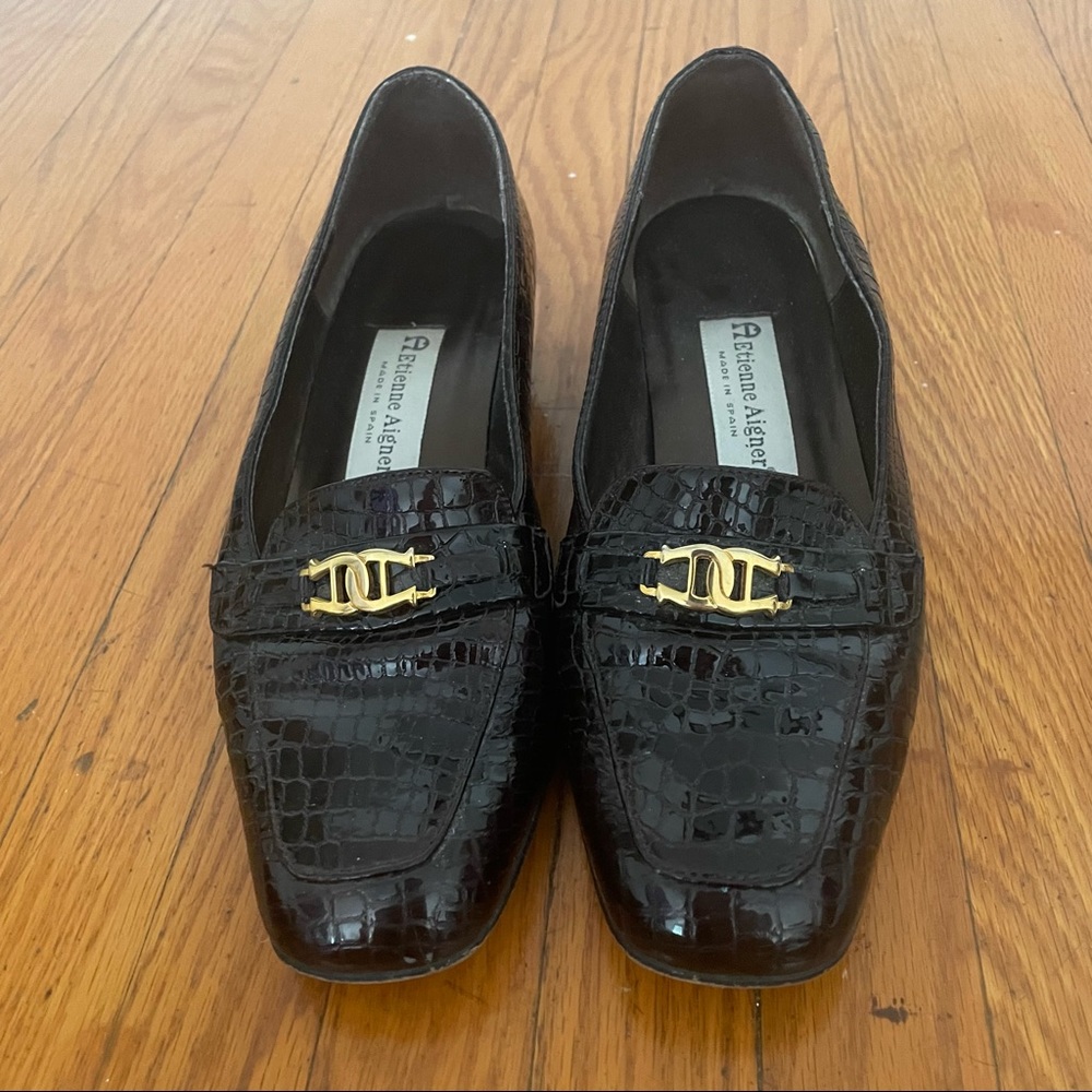 Etienne Aigner Valentine Brown Leather Shoes